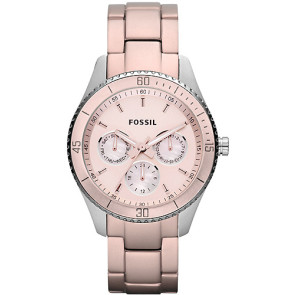 Watch strap Fossil ES3037 Stainless steel Rosé 18mm